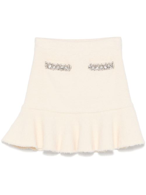 Minigonna con cristalli SELF PORTRAIT | RS25130SKCREAM